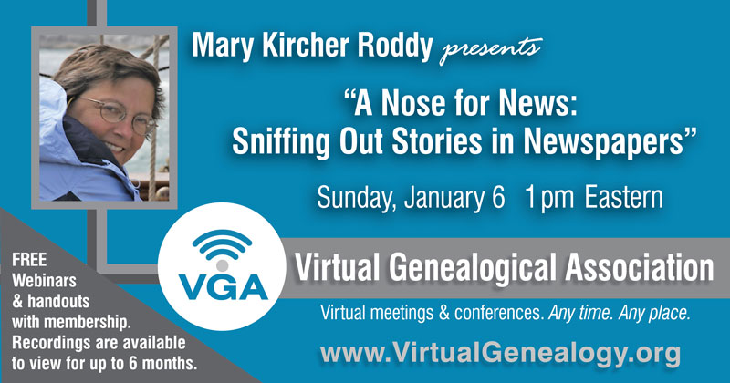 Details for the January 6th webinar with Mary Kircher Roddy