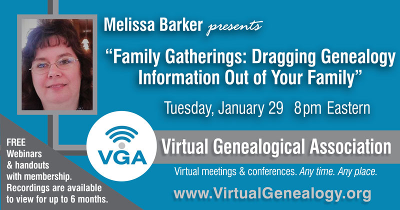 Details for the webinar with Melissa Barker on January 29th