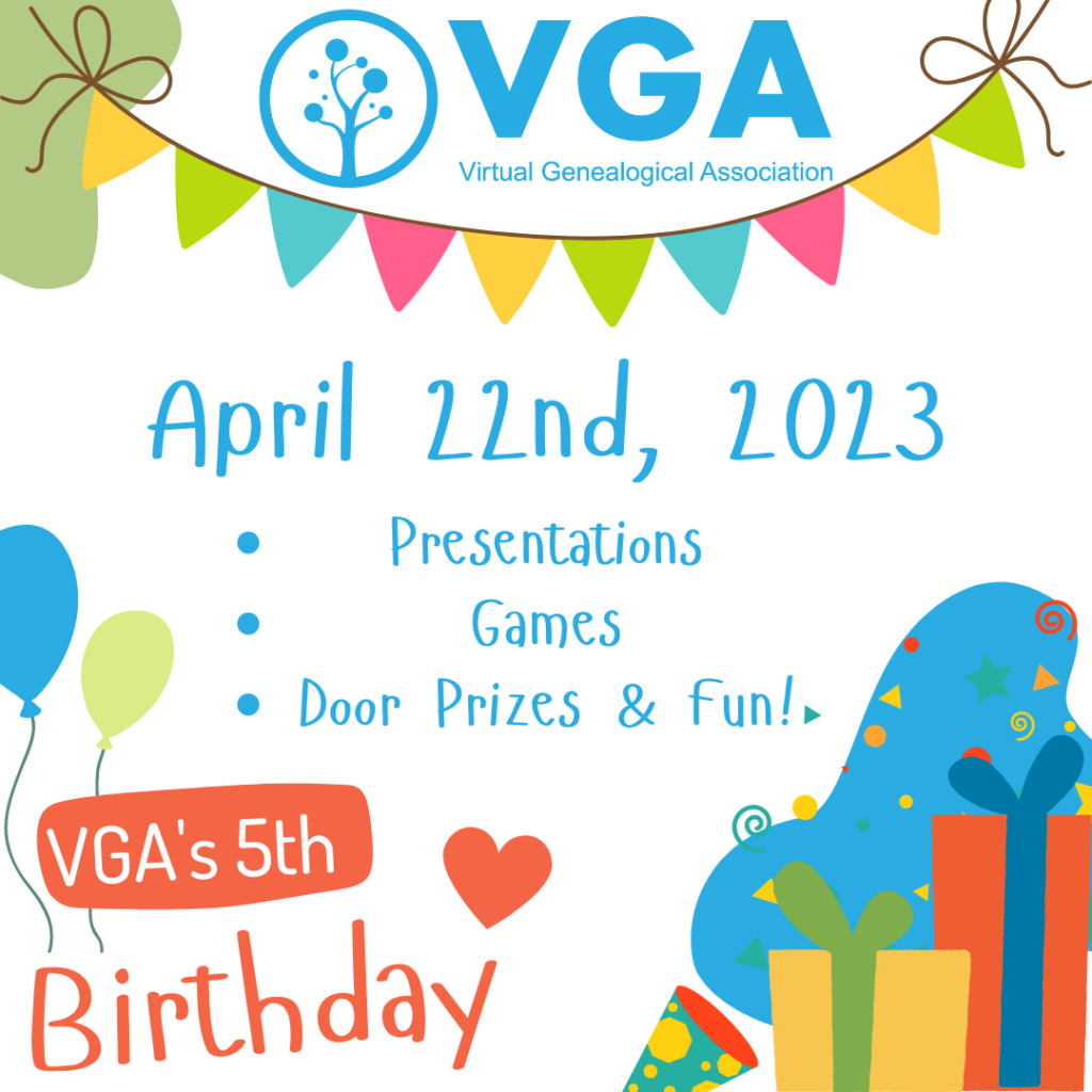 Save the Date! VGA's 5th Birthday Party is on April 22nd, 2023!