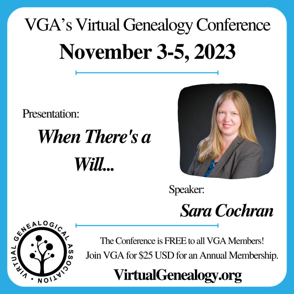 VGA Conference "When There's a Will..." by Sara Cochran